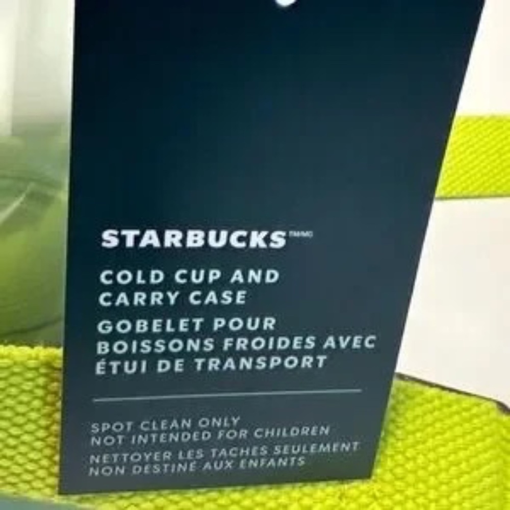Starbucks Tumbler 24 oz Lime Green Cold Cup & Carry Case Tumbler NWT - Picture 3 of 5